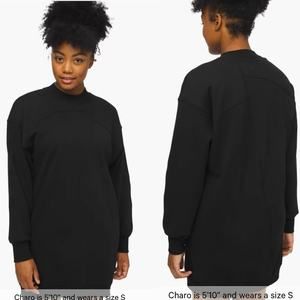 Lululemon Broken Beats Sweater Oversized Dress  Black Womens XXS